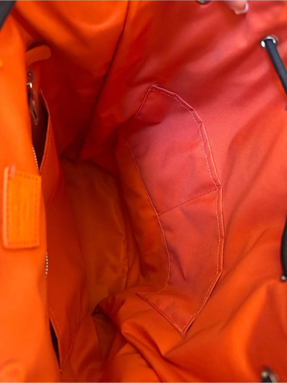 LUX inspired Brown Monogram Backpack with Orange Trim